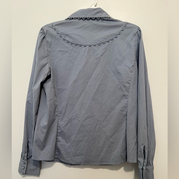 3. Theory Blue Blouse - Picture 2 of 14